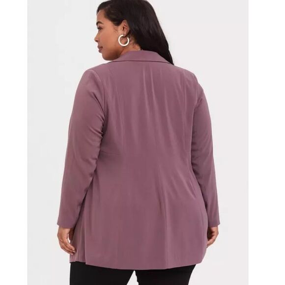 Torrid Women’s Size 2 Lavender Mauve Drape Front Button Up Blazer Jacket NWOT - Picture 9 of 9